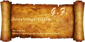 Gosztonyi Fülöp névjegykártya